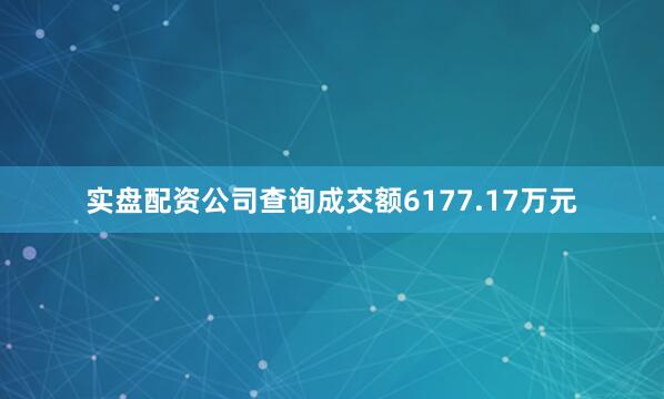 实盘配资公司查询成交额6177.17万元